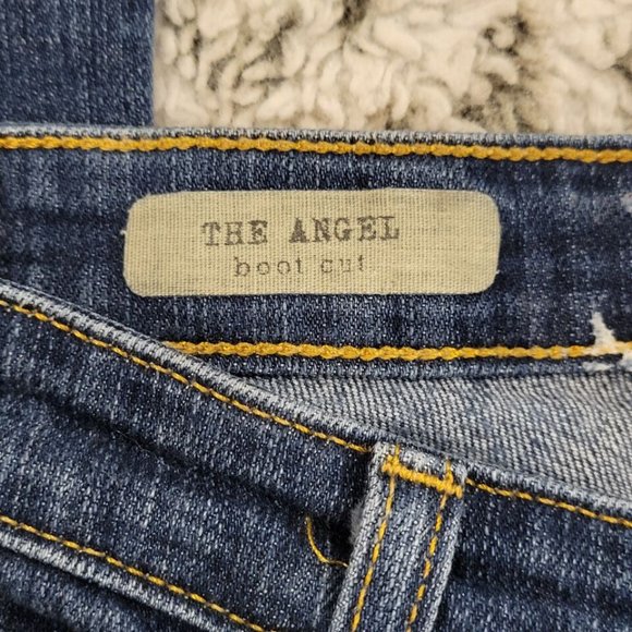 Adriano Goldschmied Medium Wash Jeans With Sewn In Fringe Hem Size 26R - Picture 11 of 13